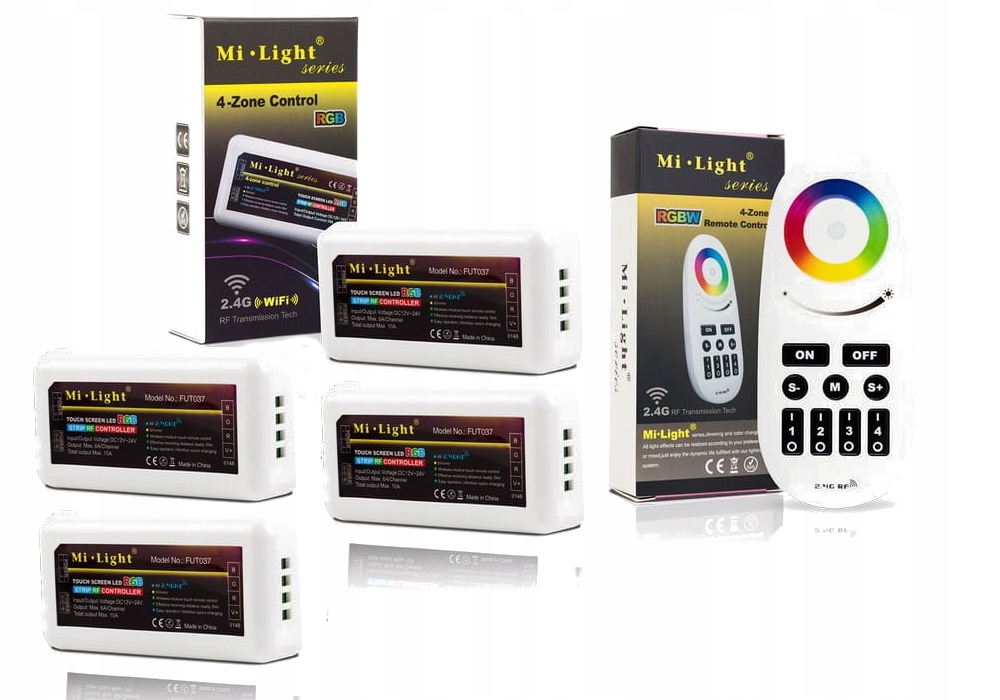 ZESTAW Sterownik + Pilot do taśm LED RGB 4 strefy