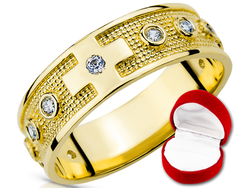 

Złoty różaniec, obrączka z cyrkoniami pr.585 r11