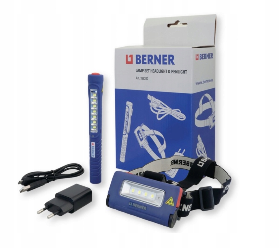 

Zestaw Berner Lampa Czołowa+ Pen Light+ Ładowarka