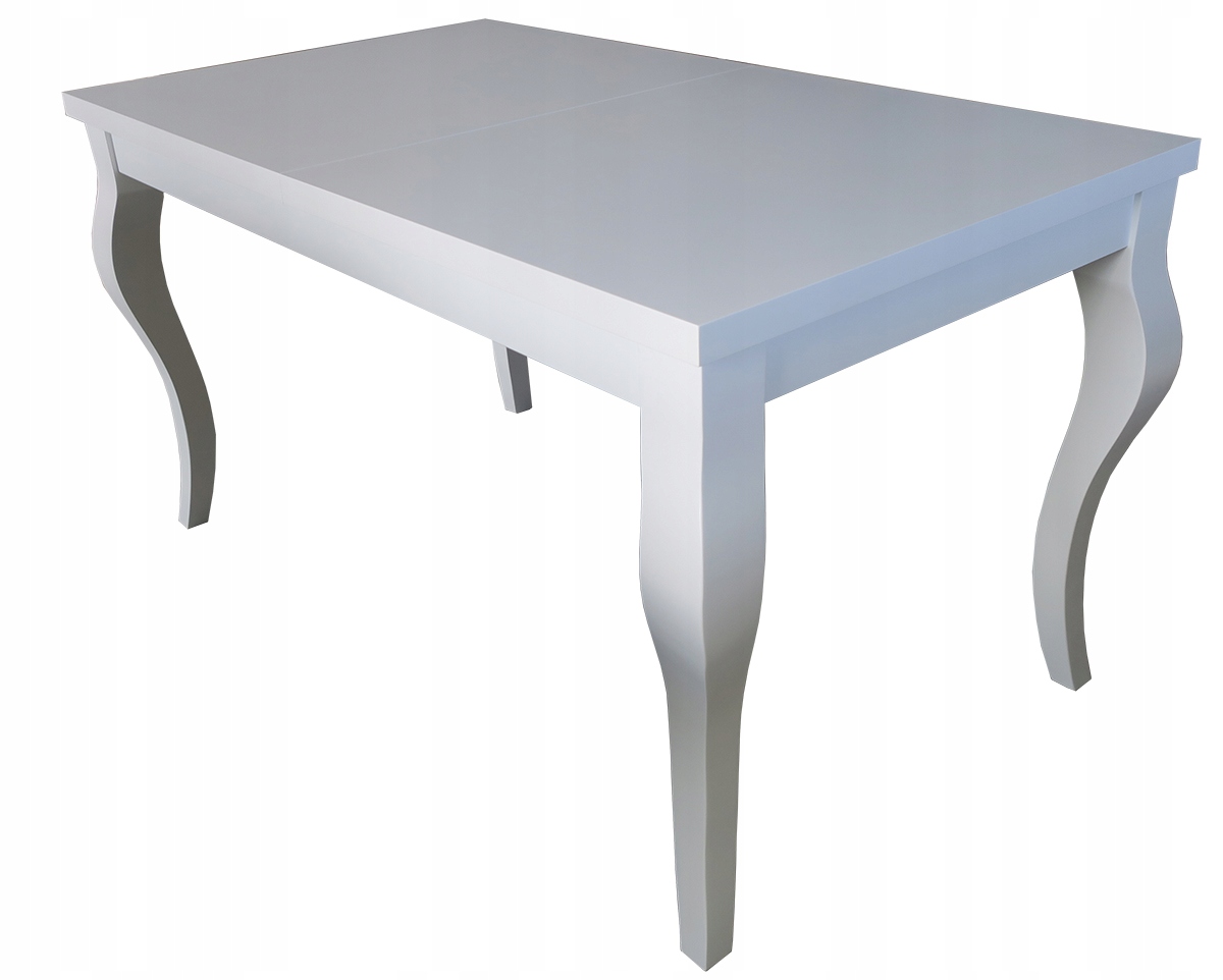 Stół biały matowy 120x80 + 2x50 do 220 lub 140x80 Kształt blatu prostokątny