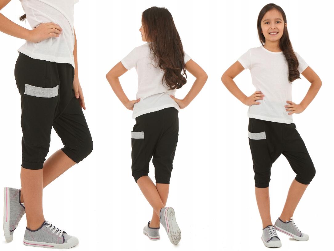 

Baggy, Bojówki 3/4 krótkie spodenki 152-158 Czarny