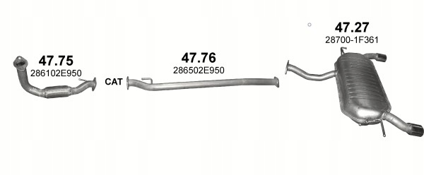 Kia Sportage +Hyundai Tuscon poj.2,0 CRDi rura +łącznik elastyczny Numer katalogowy części 47.75