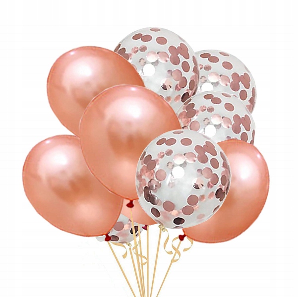 

Zestaw balony z Konfetti Gold Rose różowo złote