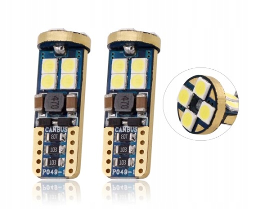 LED 12 SMD 3030 W5W T10 CANBUS STABILIZATOR BIAŁY Producent inny