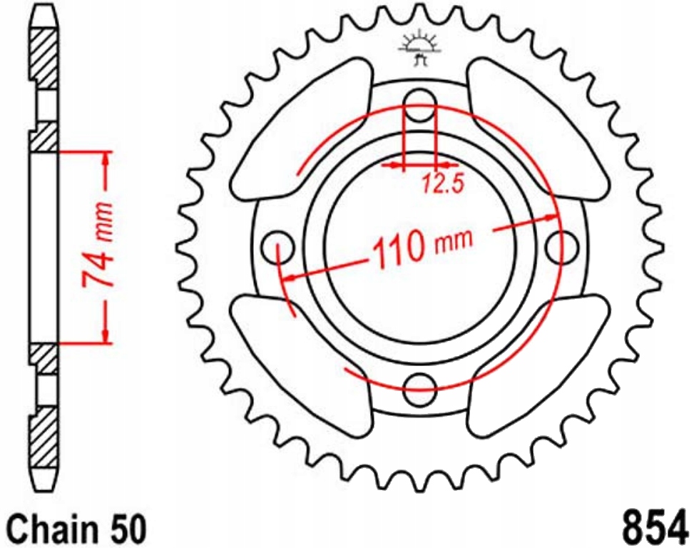 Zadní ozubení JTR854 36-43Z Yamaha Xs 400 80-82