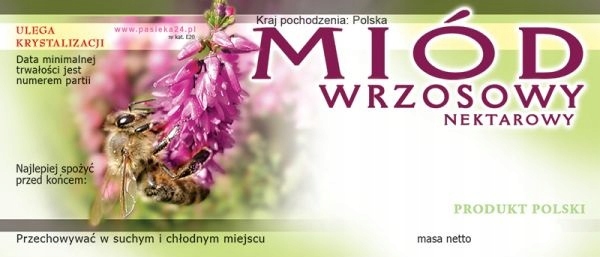 

Etykiety na słoik Miód Wrzosowy 100 szt