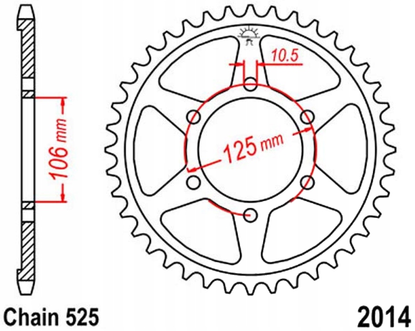 Zadní ozubení JTR2014 39 Triumph Street Triple 765