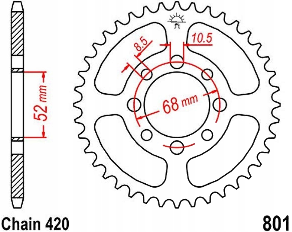 Zadní ozubené kolo Jt 801 26-54Z Suzuki Ts 50 Xk 91-97