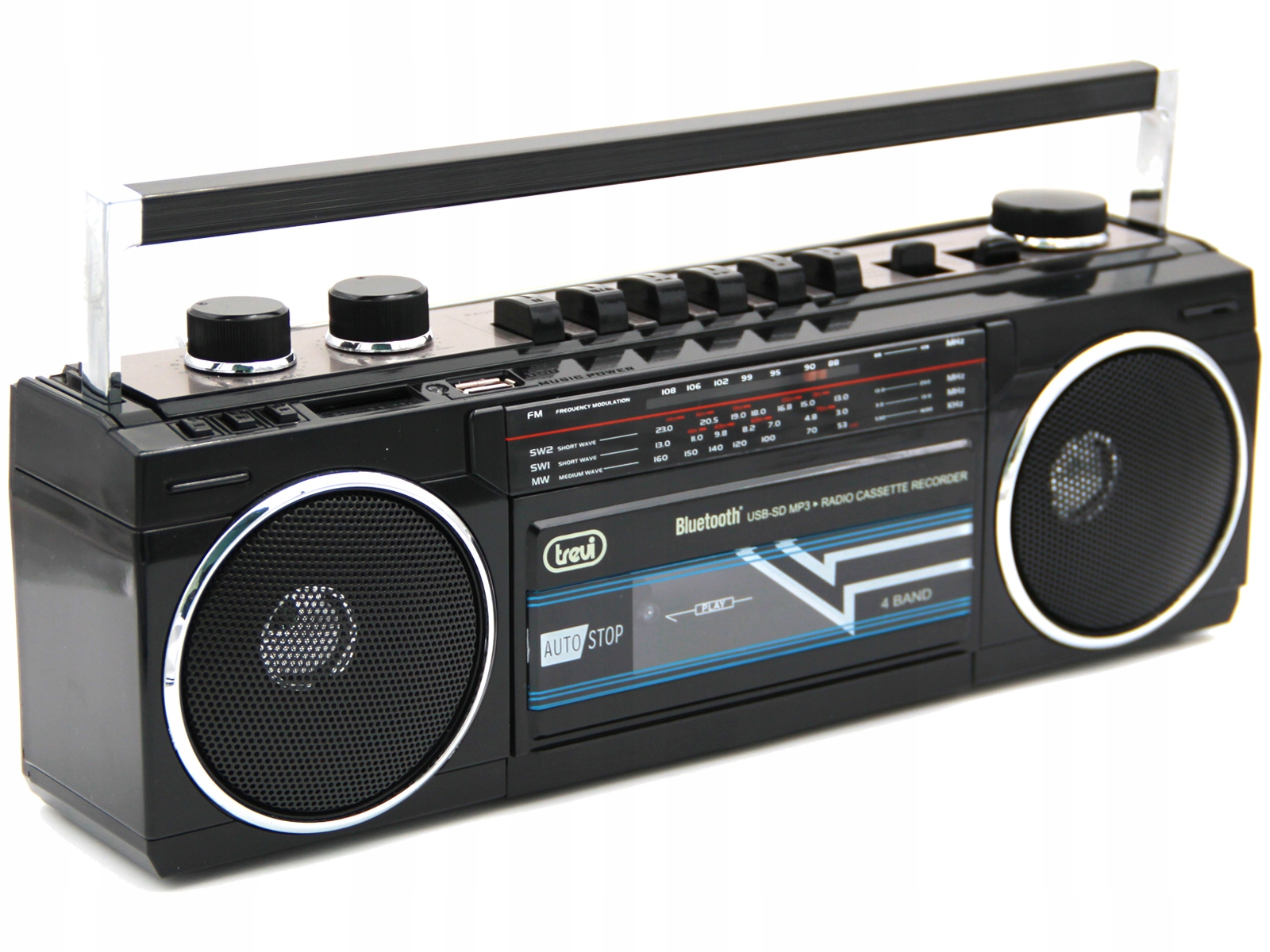 RADIOMAGNETOFON NA KASETY BLUETOOTH/USB/SD/MP3 RADIO KASETA BOOMBOX Model rr501