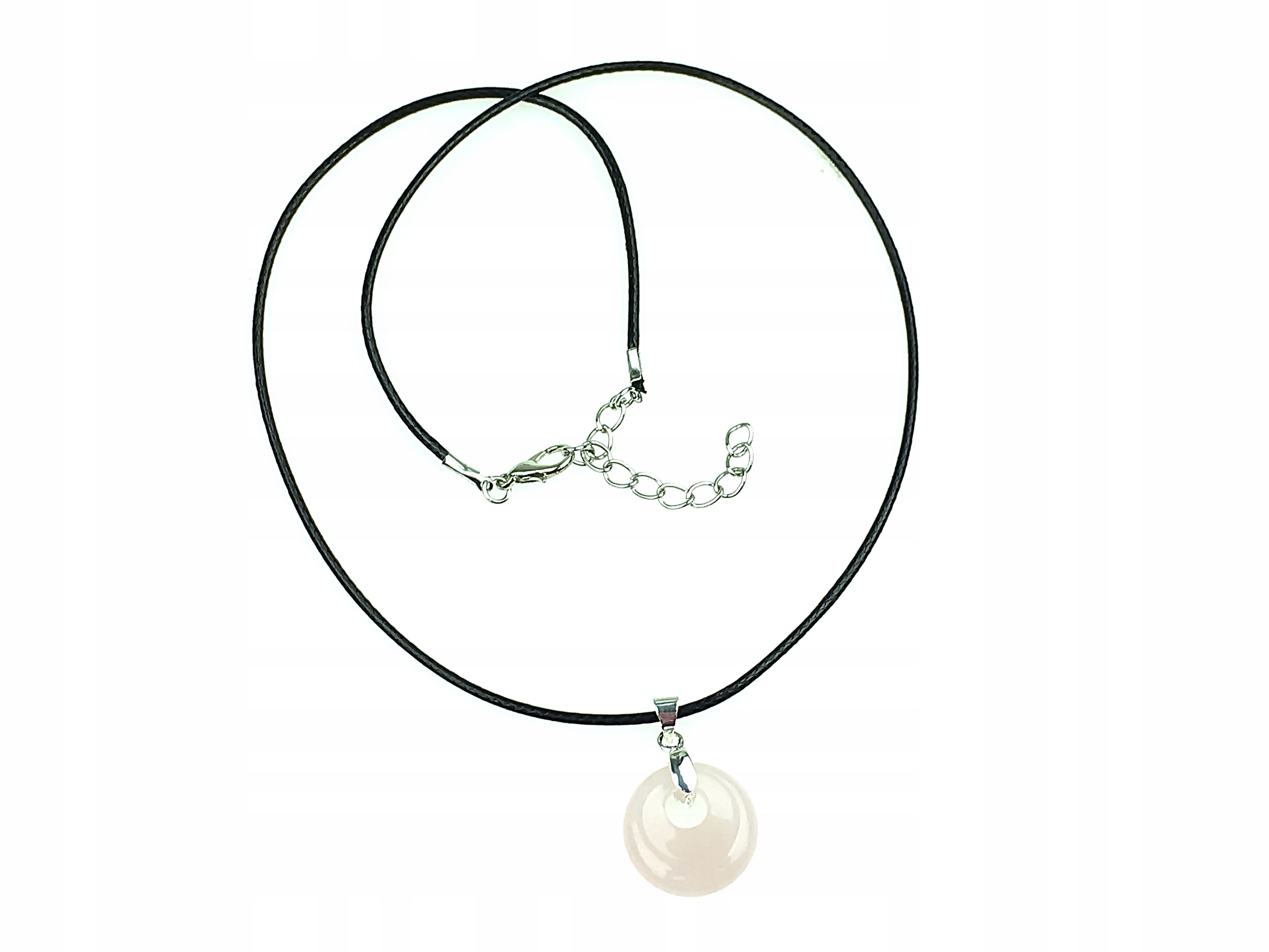 

naszyjnik wisior kwarc różowy amulet linka gratis