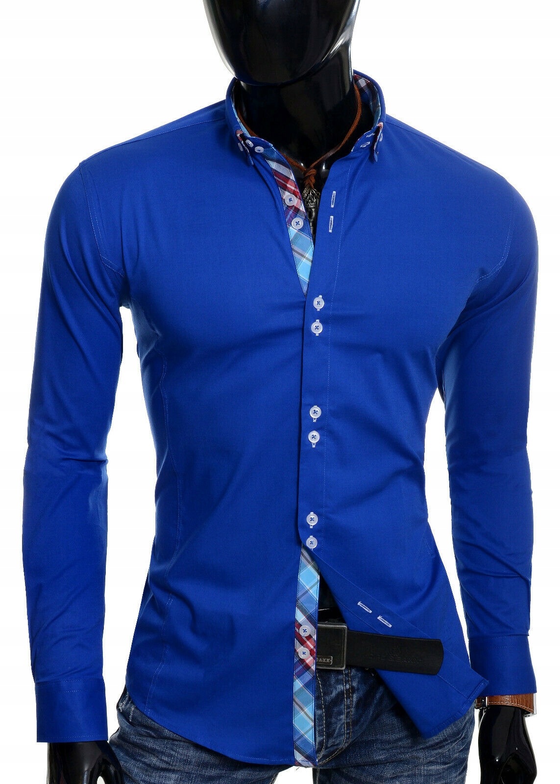 Koszula Męska Kratka Ślub Wesele Elegancka Prezent Model Casual