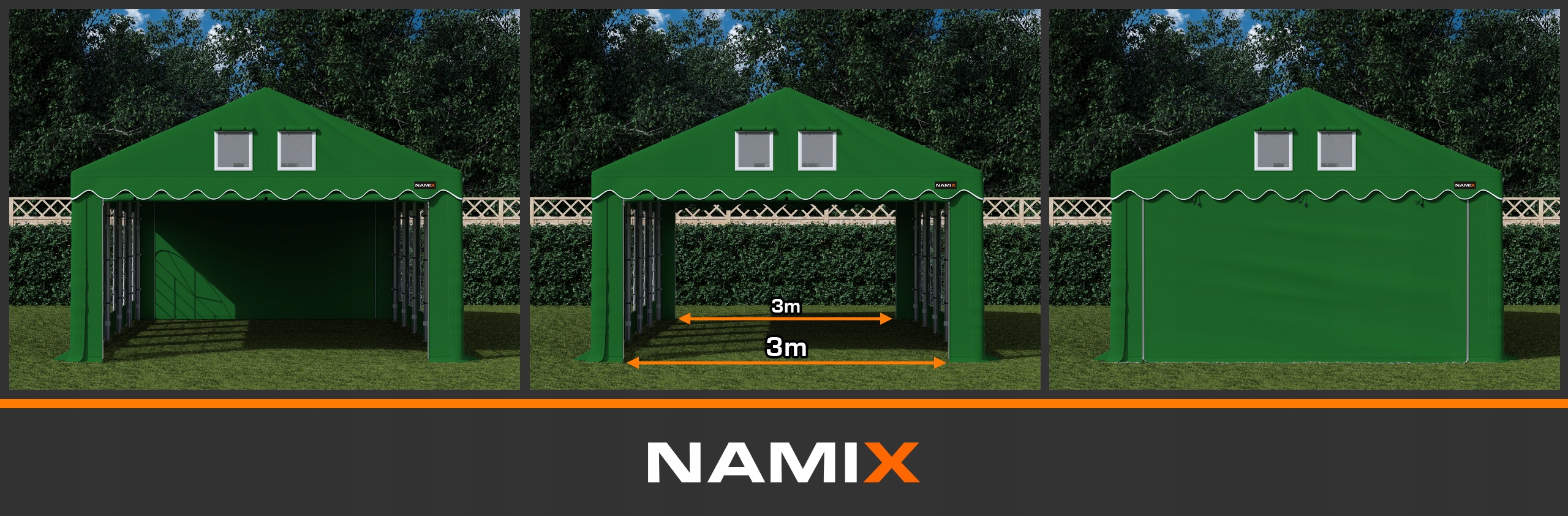 NAMIOT imprezowy ogrodowy handlowy RÓŻNE KOLORY Długość 4 m