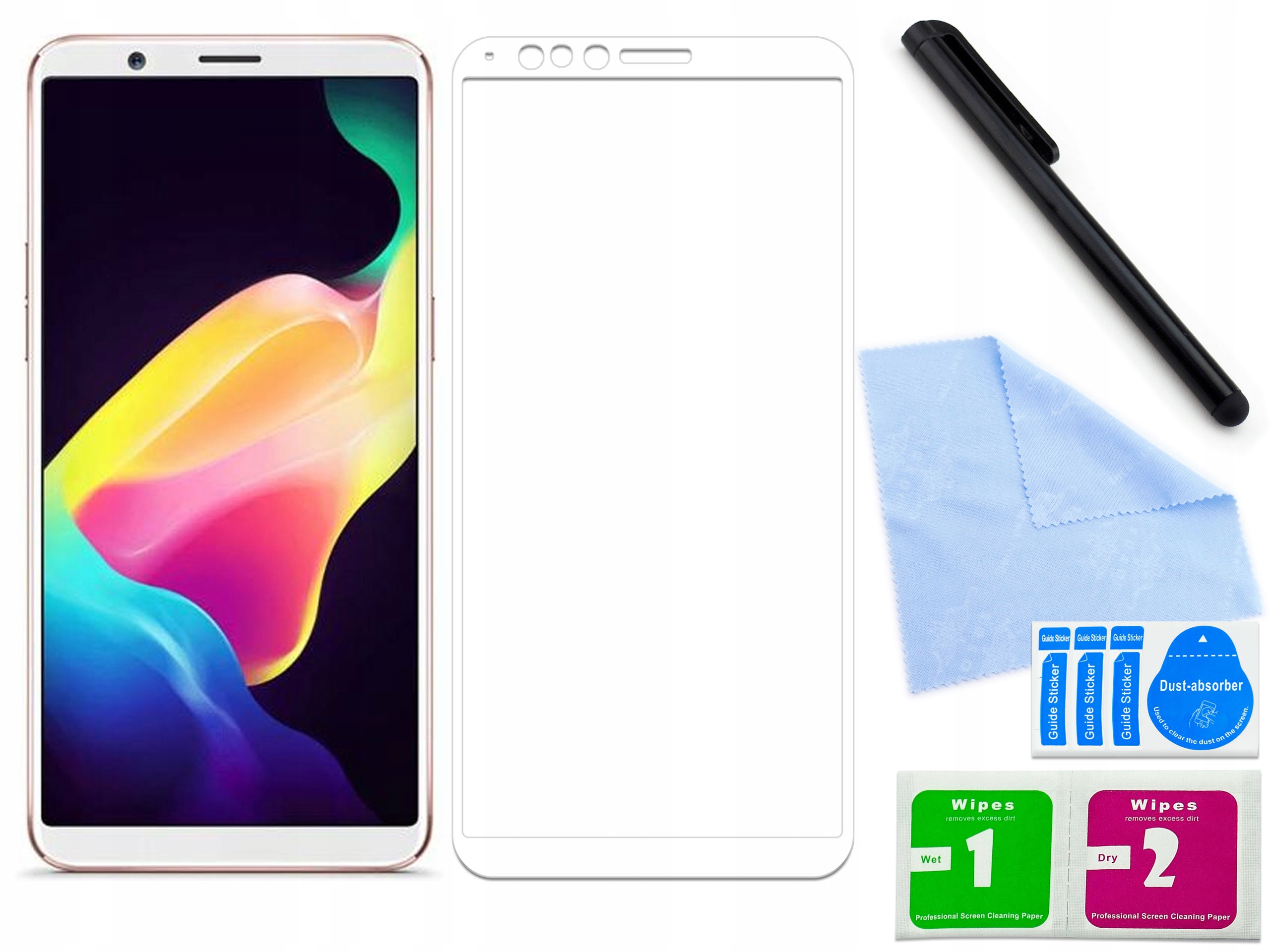 

Zaokršglone szkło 3D, do Oppo R11s Białe