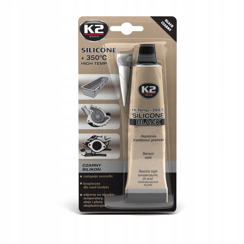 

K2 Czarny Silikon Wysokotemperaturowy +350C 85G
