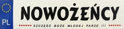 

Tablica do auta na ślub, wesele Nowożeńcy ślubna