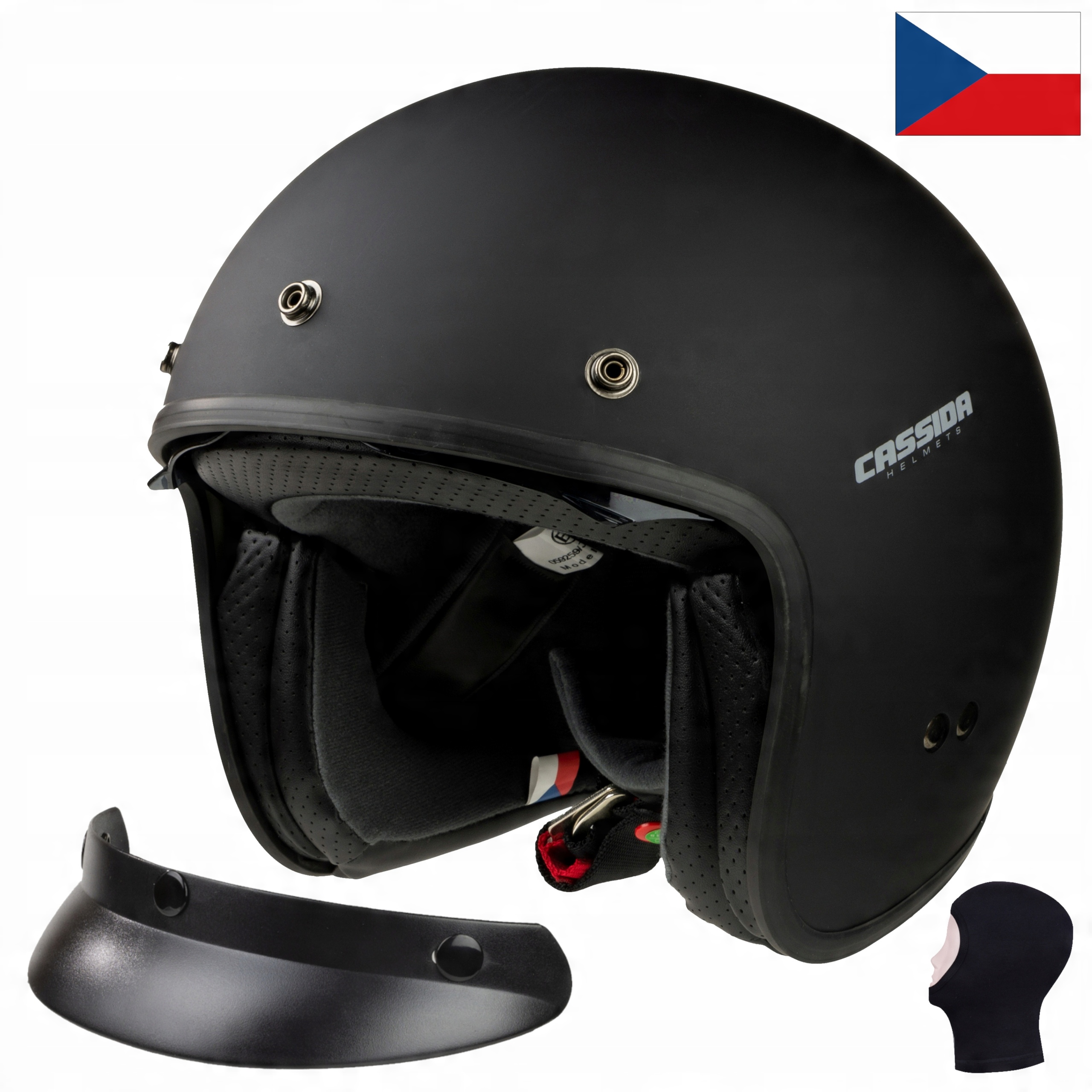 

City Mat Black Kask Cassida Z Daszkiem I Okularem