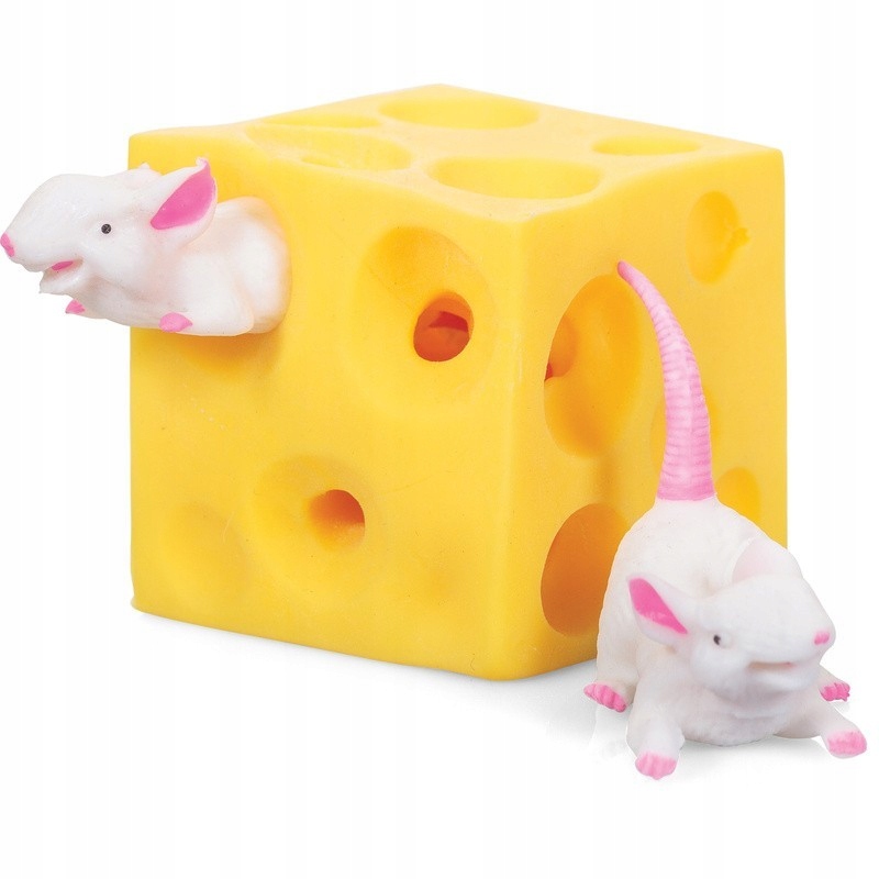 Stláčacia Hračka Strečový syr s antistresovými myšami