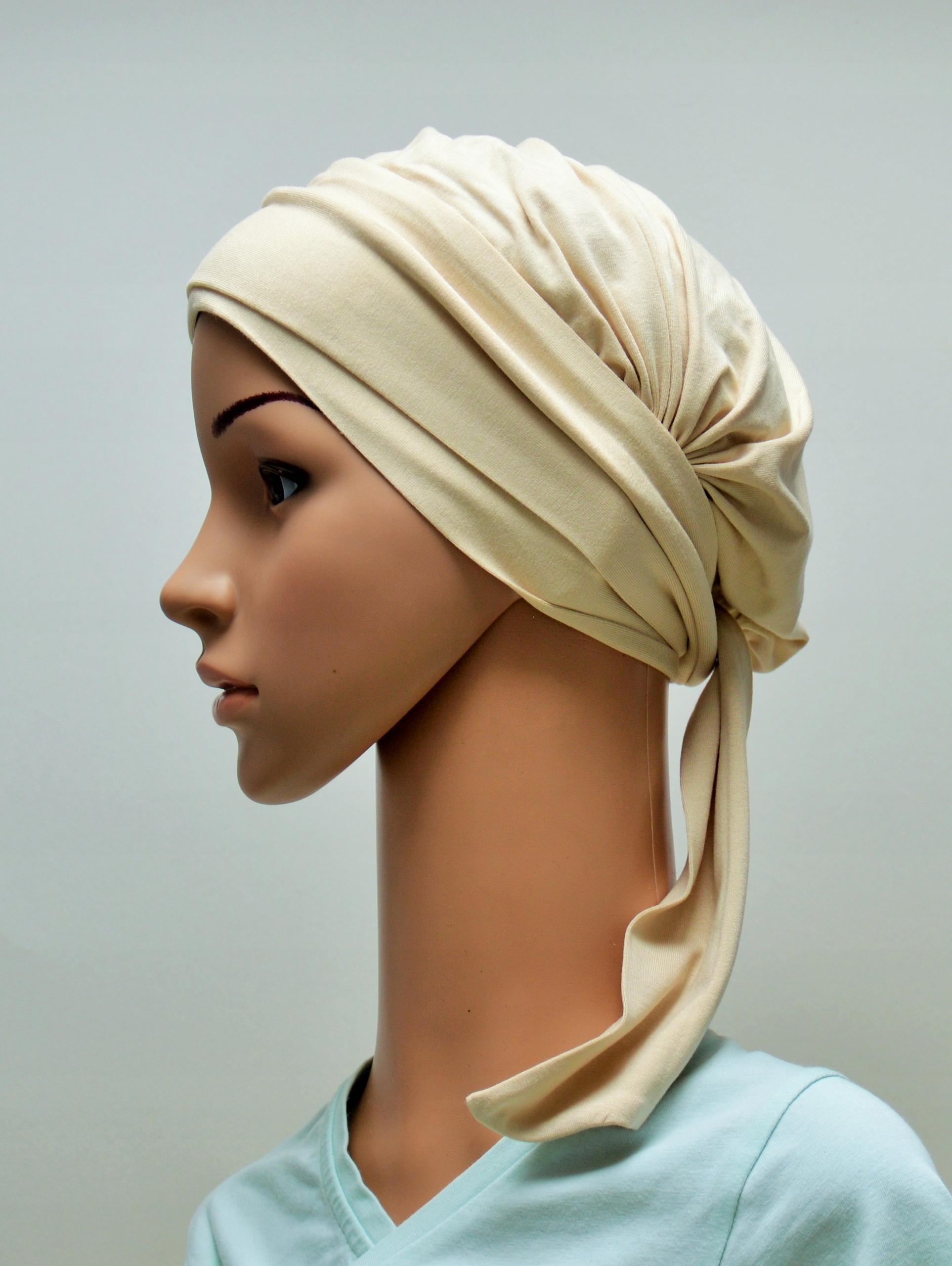 

Turban Lara we-72 kremowy modne chusty Eva Design