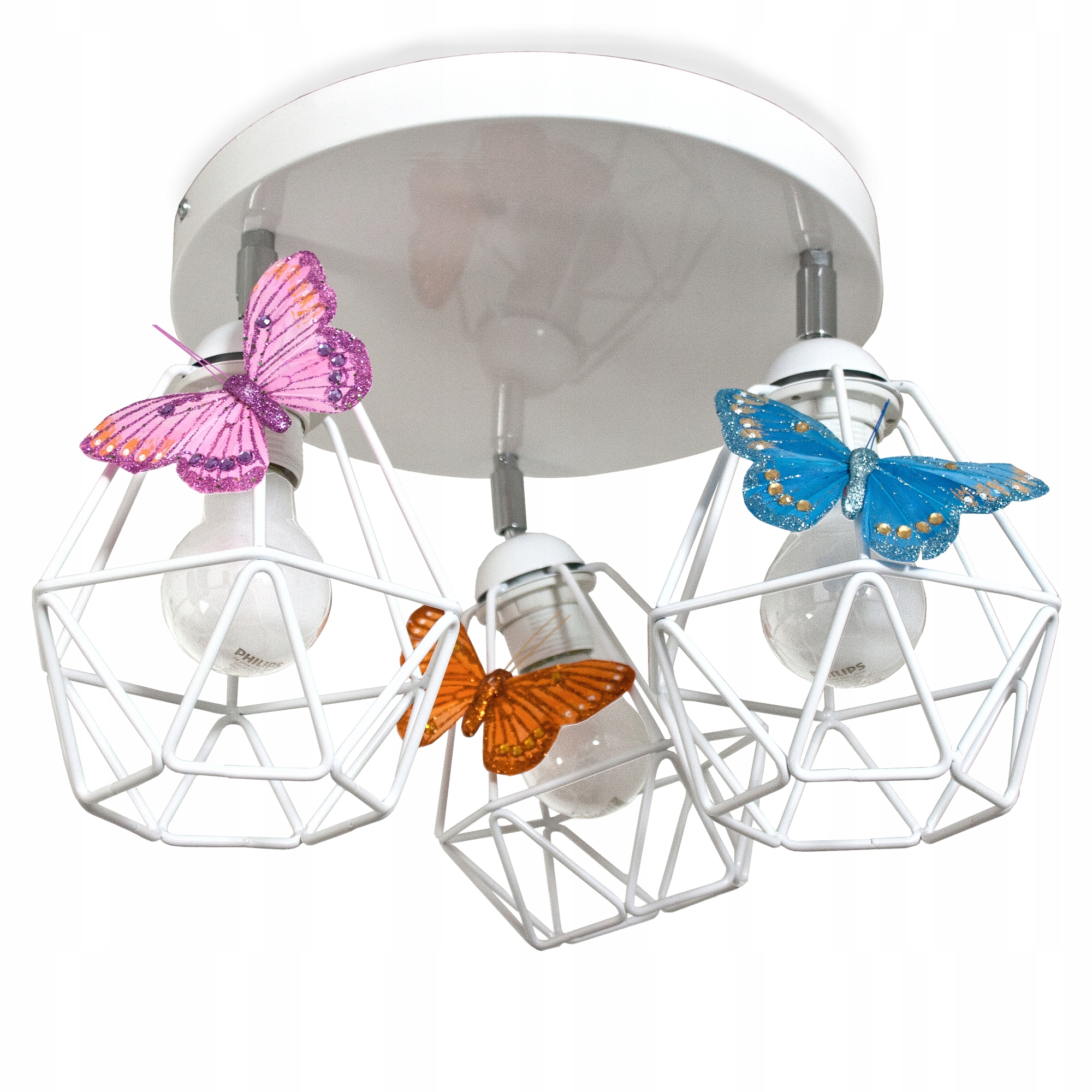 

Ciekawa Lampa sufitowa Motylek 3 White można Led
