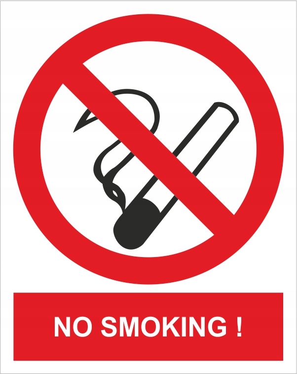 Naklejka PIKTOGRAM BHP, no smoking