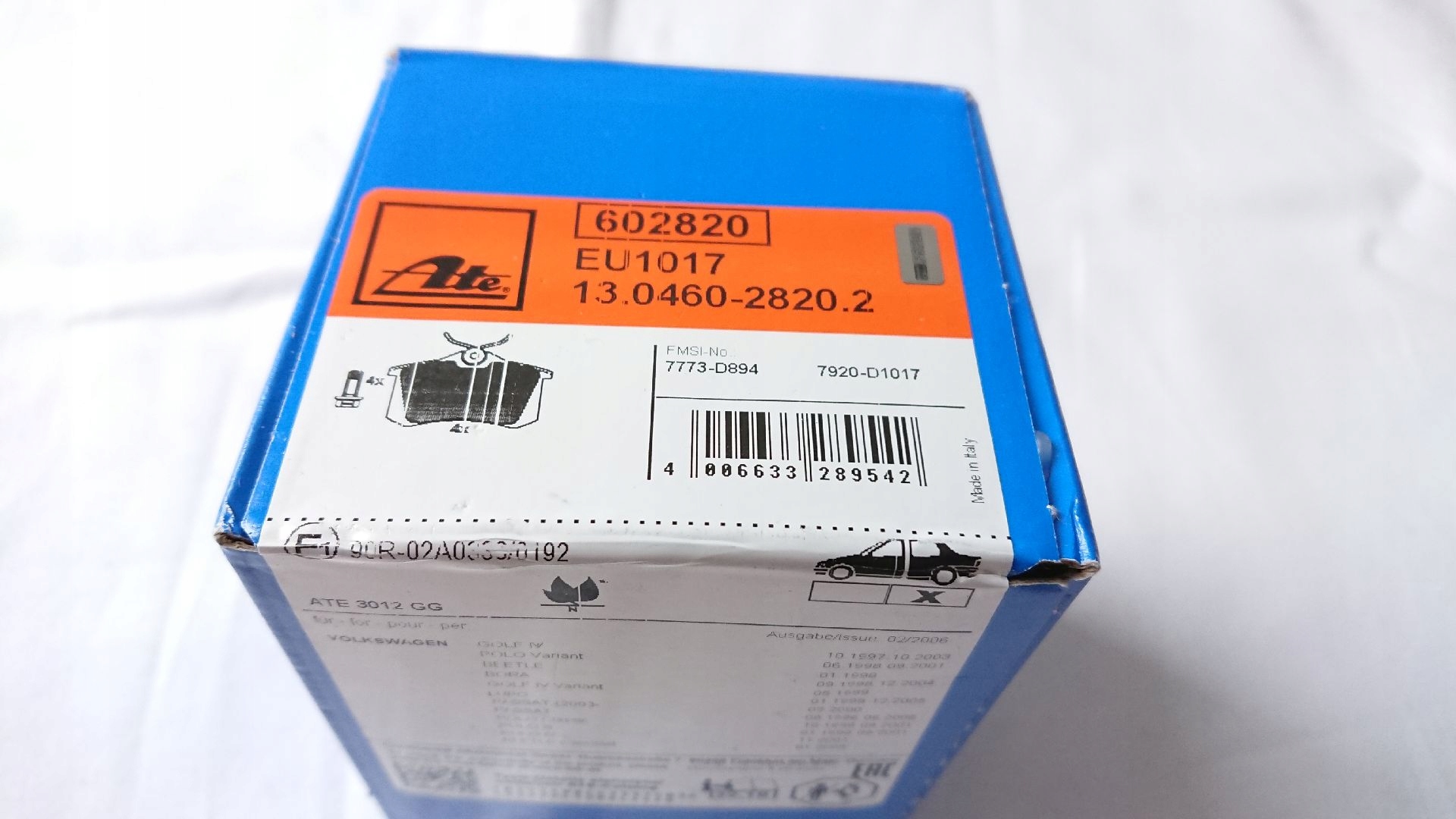 TARCZE KLOCKI HAMULCOWE TYL VW GOLF V VI PLUS Installation side Rear