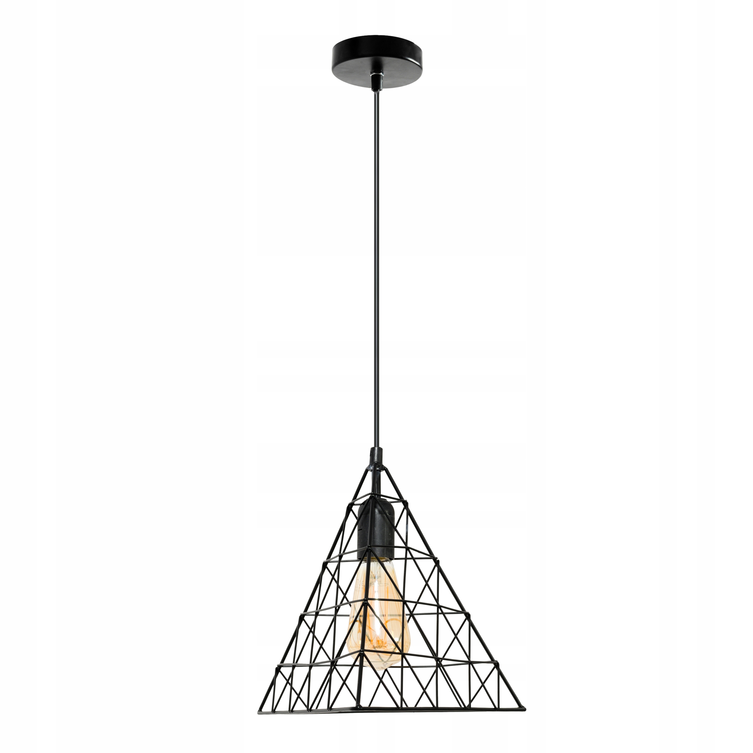 LAMPA SUFITOWA WISZĄCA W STYLU LOFT CZARNA TRÓJKĄT