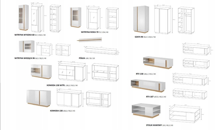 WITRYNA WYSOKA 60 ART REGAŁ ZE SZKŁAEM Marka Albmart