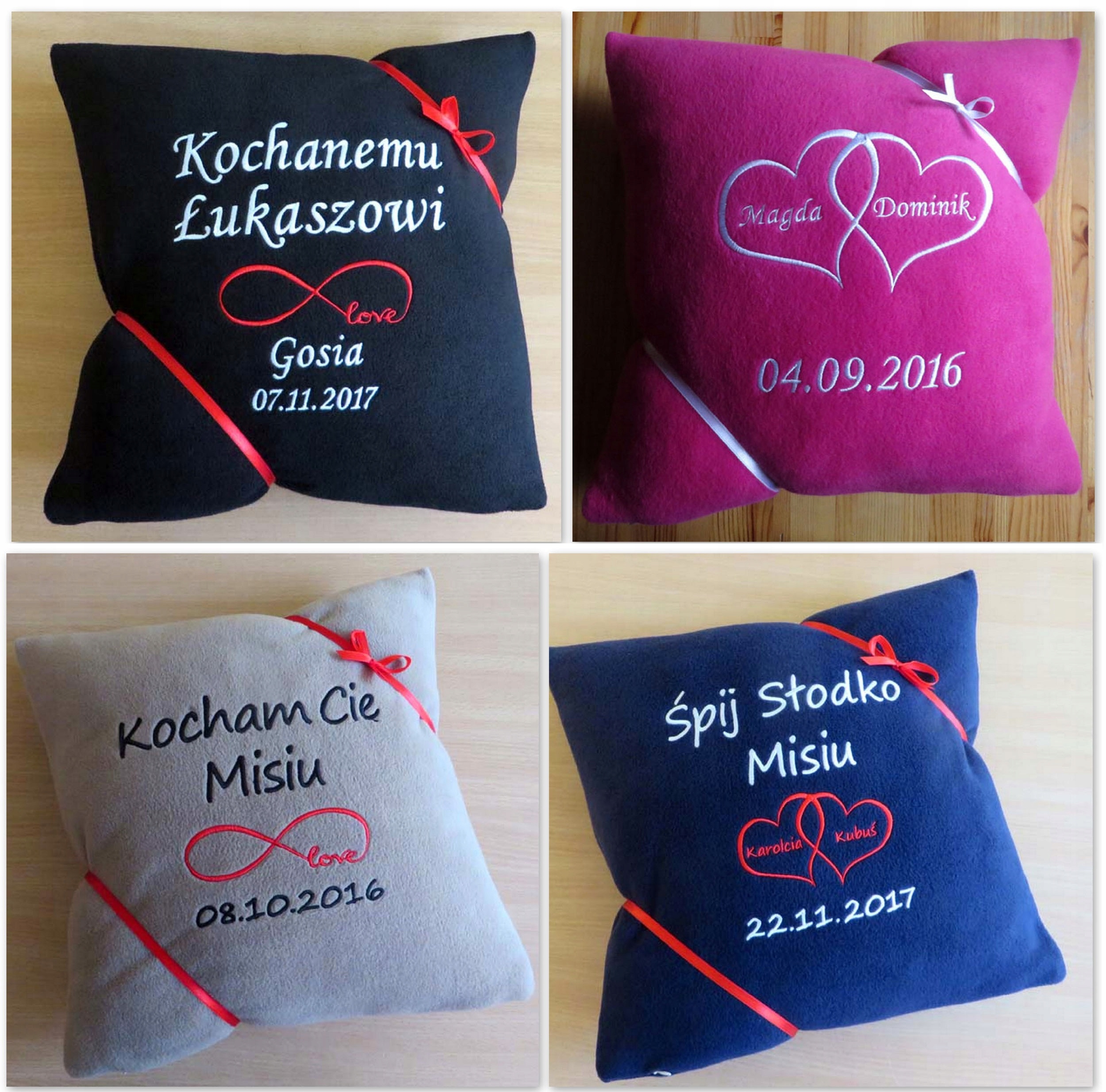 PODUSZKA prezent CHŁOPAK DZIEWCZYNA rocznica HAFT Materiał wypełnienia włókna poliestrowe