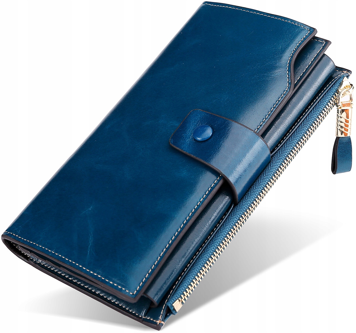 

Skórzany portfel damski karty skóra system Rfid