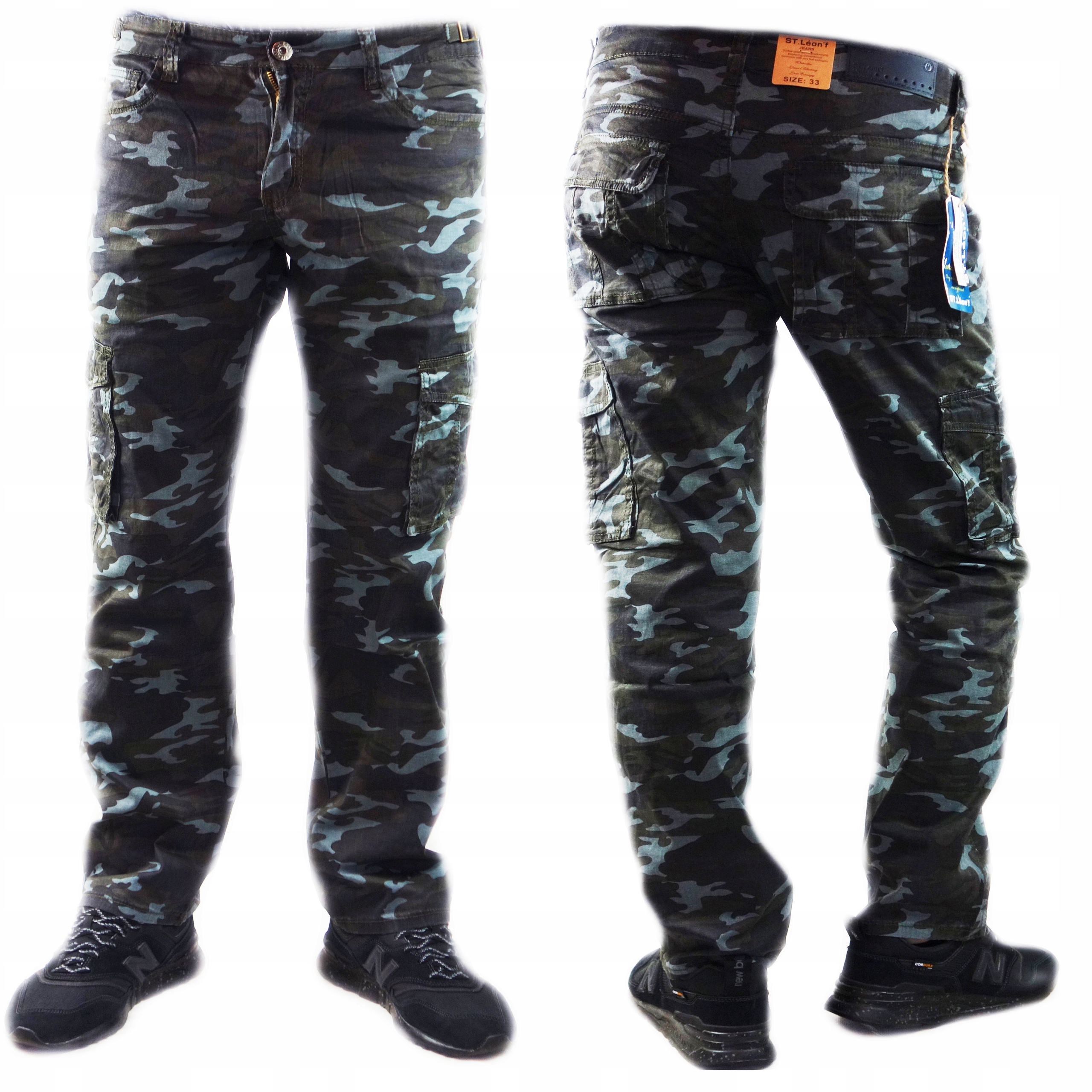 SPODNIE MĘSKIE BOJÓWKI MORO ROBOCZE KIESZENIE