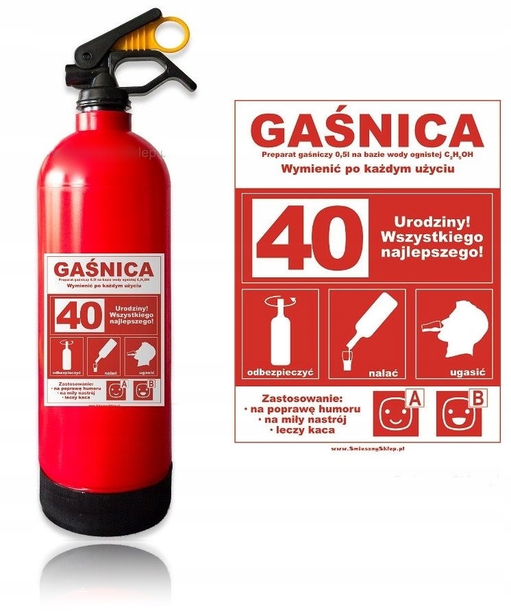 

Gaśnica stojak na butelkę 18 40 50 Urodzin