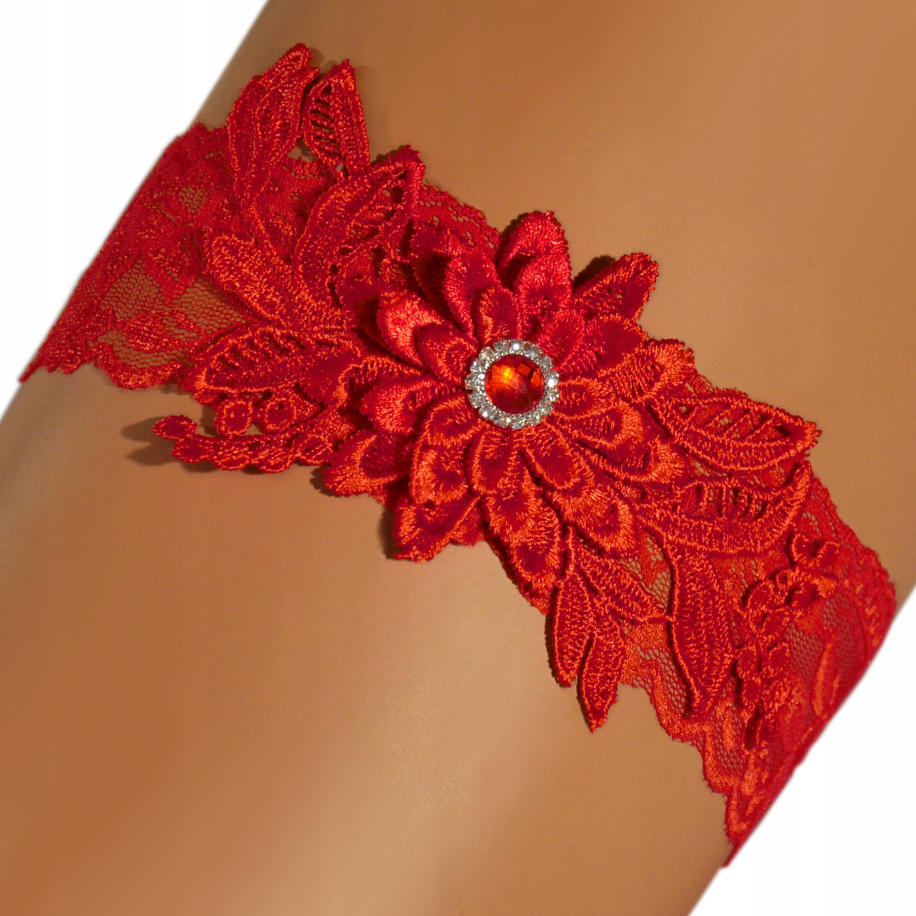 

Czerwona Podwiązka koronka na studniówkę podwiązki