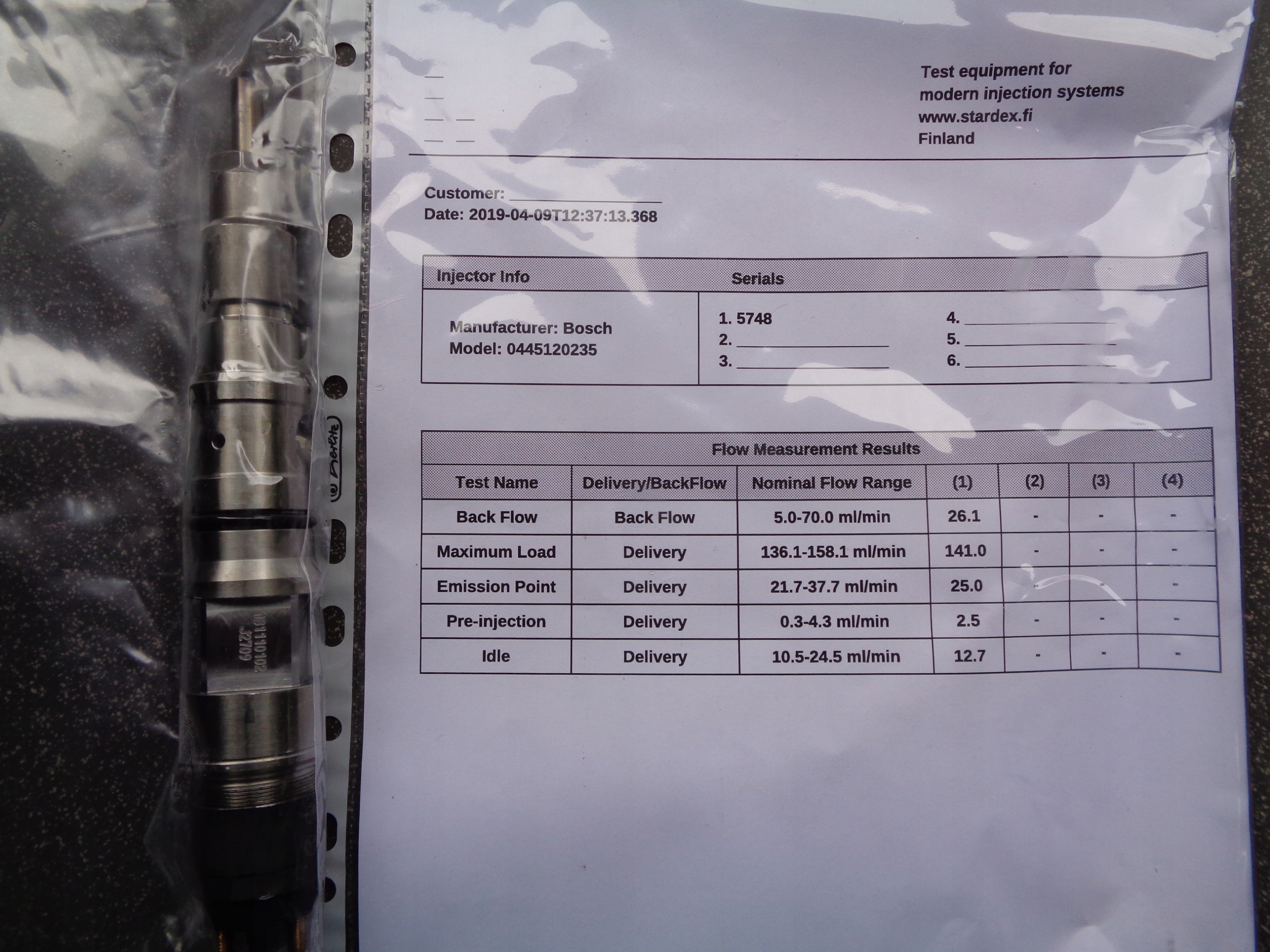 BOSCH 0445120235 nozzle injector FENDT