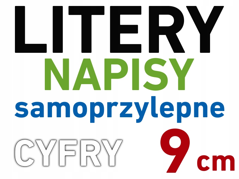 

Litery i Cyfry Samoprzylepne naklejki literki 9 cm