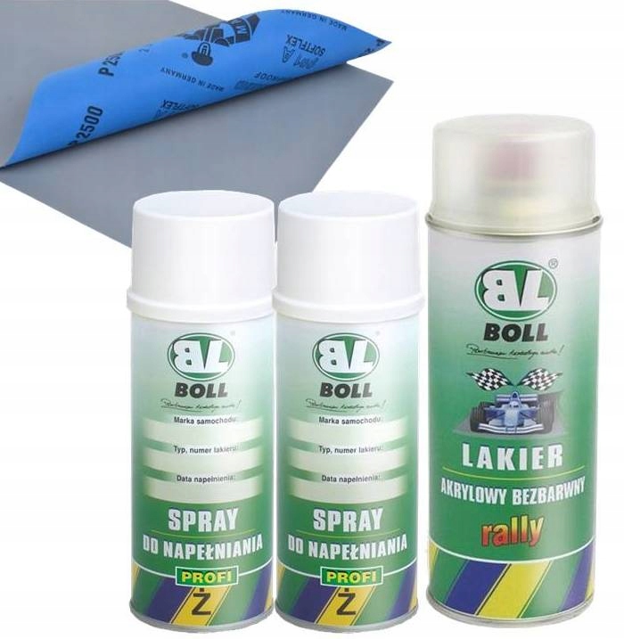 BOLL АВТОМОБІЛЬНА ФАРБА СПРЕЙ - 2 КОЛЬОРИ + ЛАК