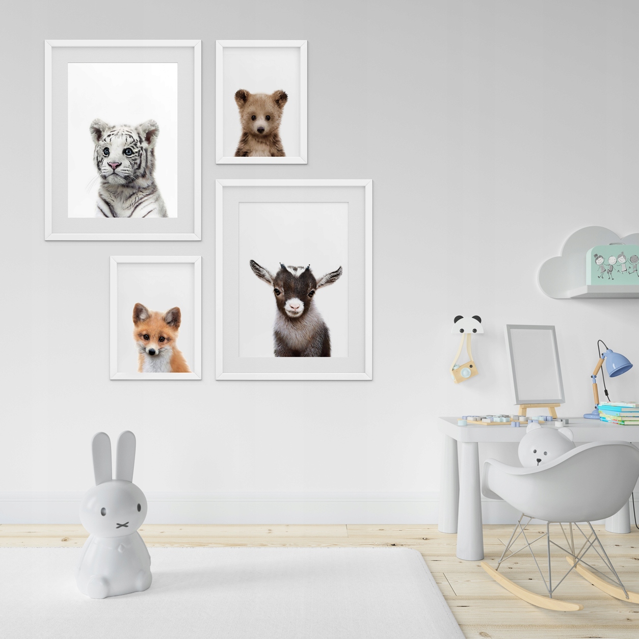 Plakat Dla Dzieci Zwierzęta Miś Panda Konik Tygrys Płeć chłopcy