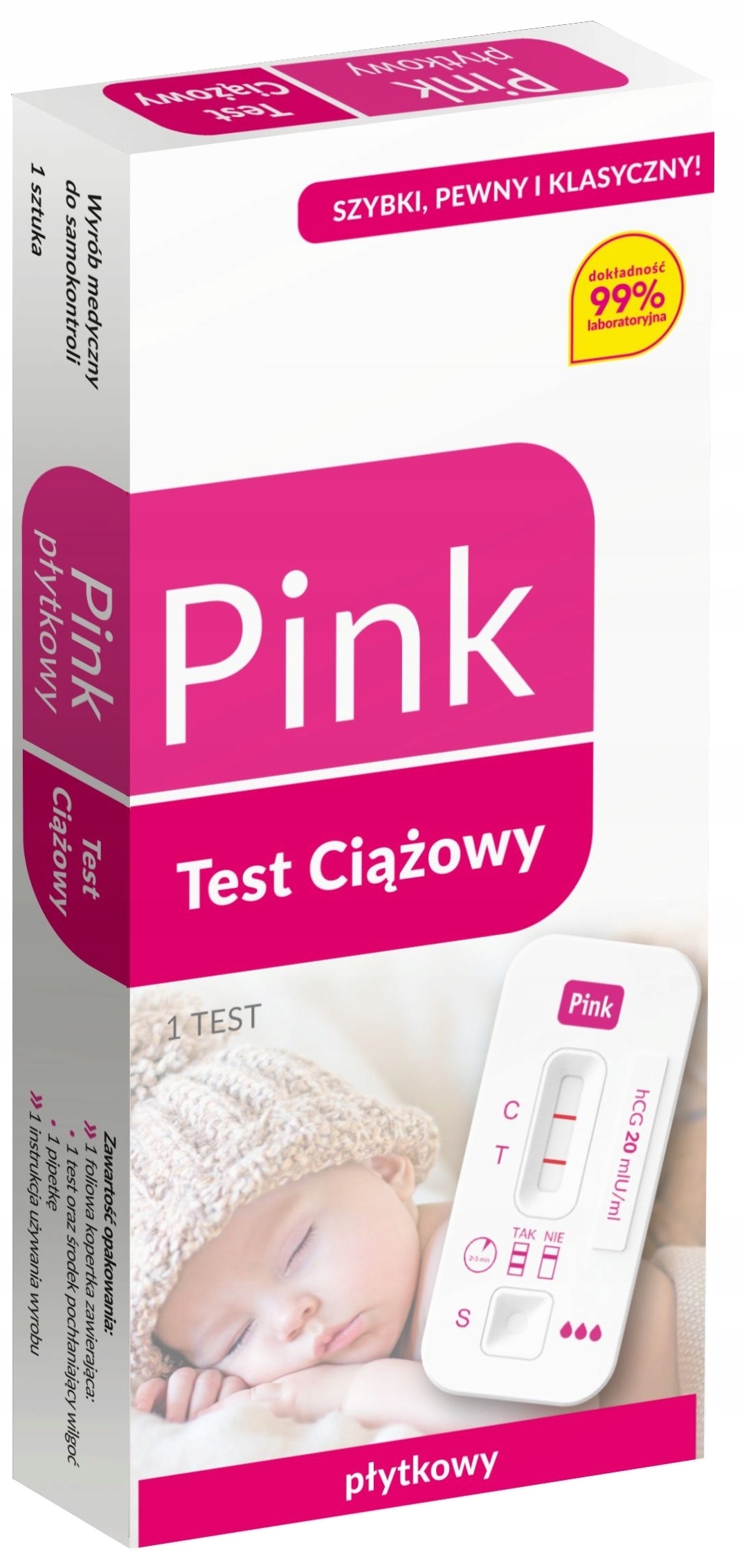 

Domowy Płytkowy Test Ciążowy Pink Dokładny 99,9%