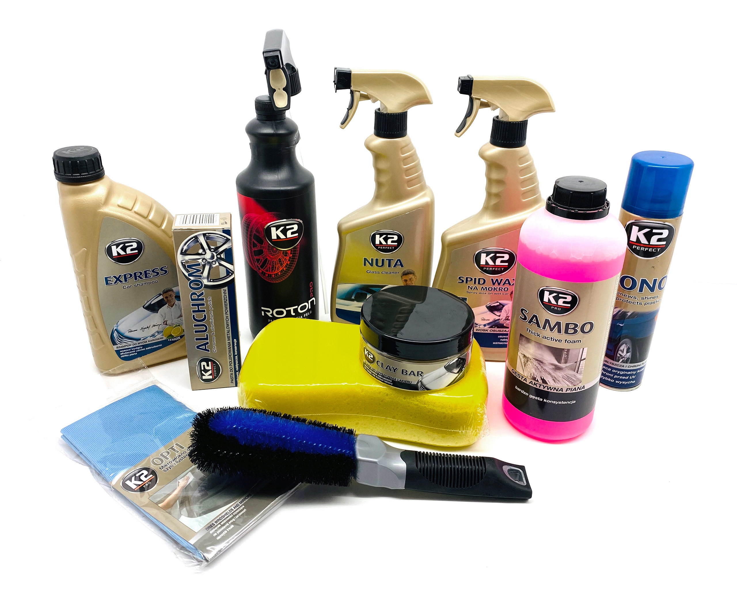 K2 ZESTAW KOSMETYKOW DO PIELEGNACJI AUTA 11 ELEM