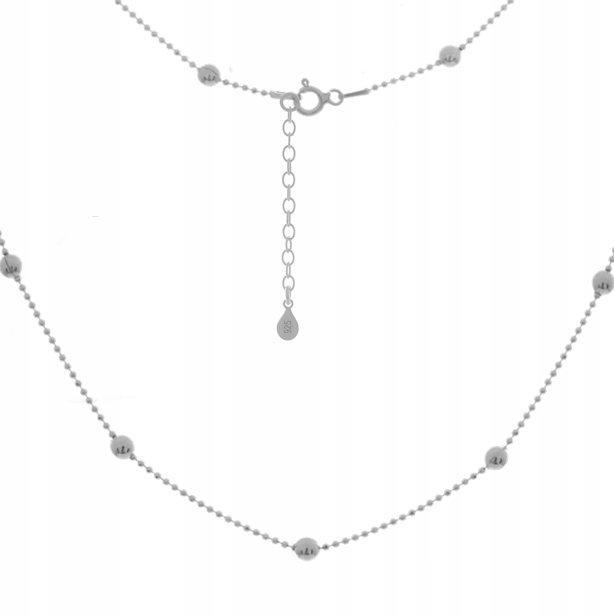 NASZYJNIK SREBRNY CHOKER DIAMENTOWANY KULECZKI SREBRO 925