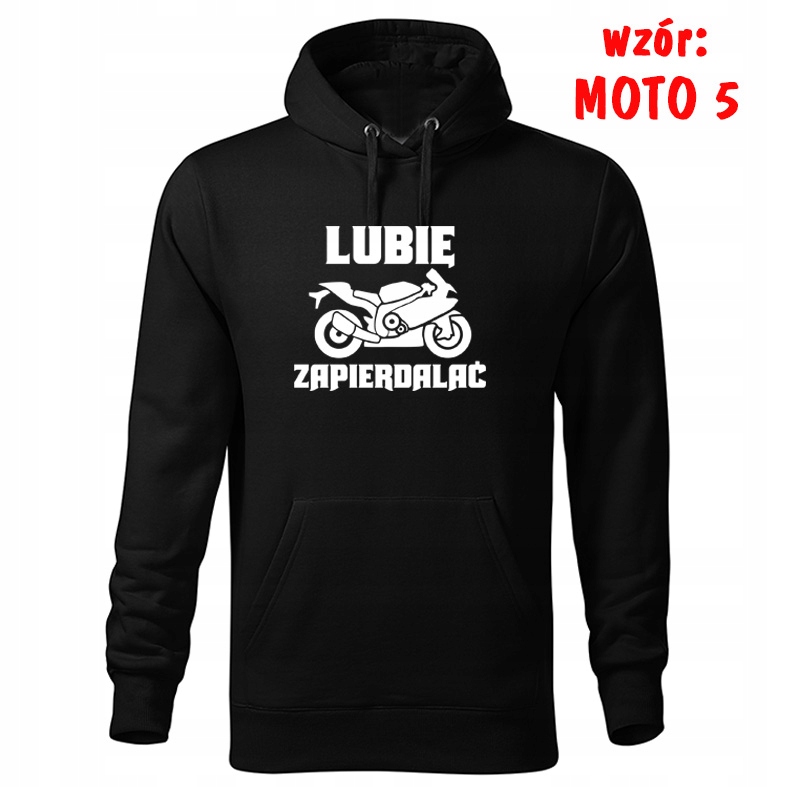 BLUZA Z KAPTUREM LUBIĘ ZAPIERDALAĆ L Dekolt okrągły