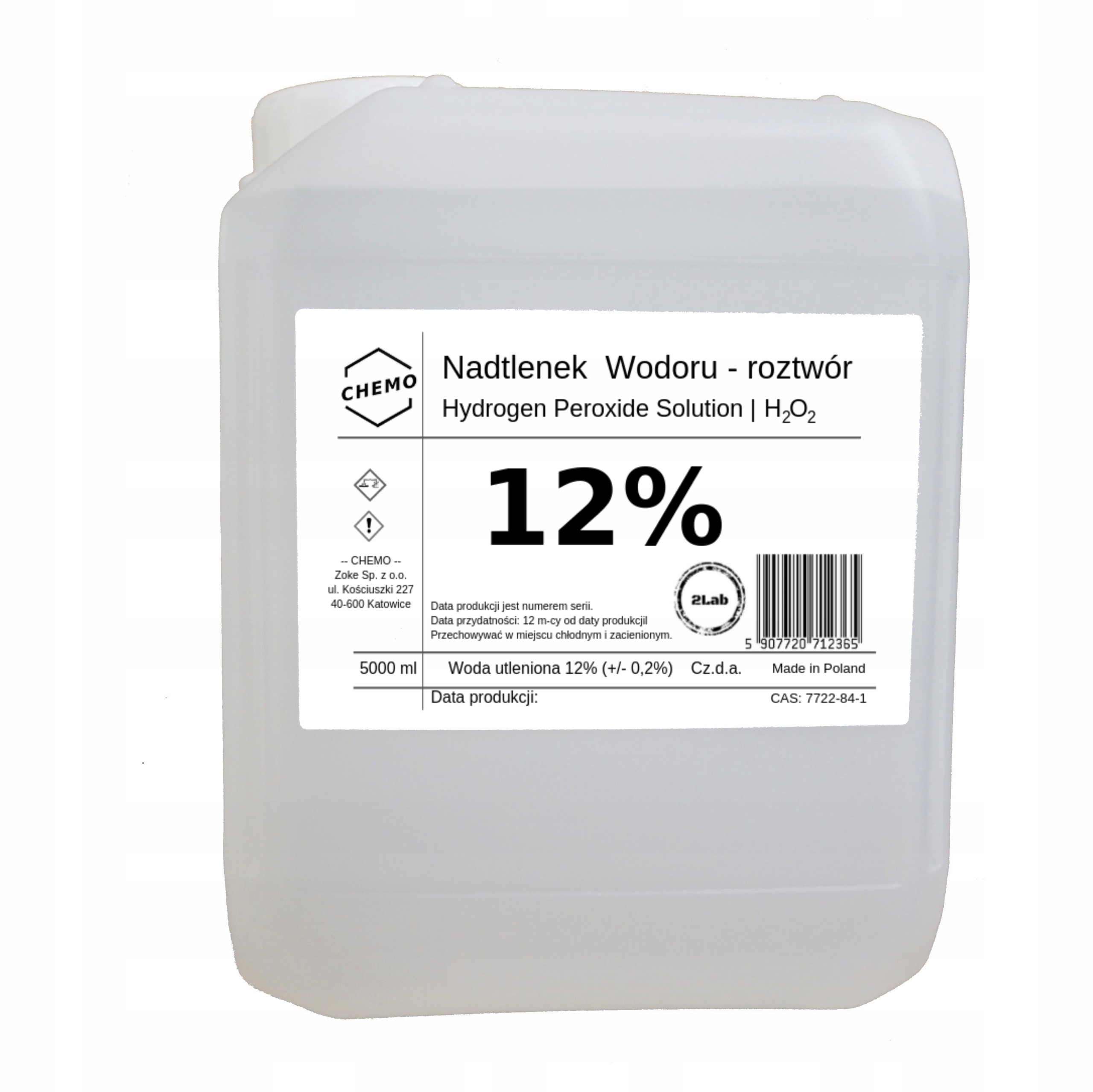 

Nadtlenek Wodoru 12%. Woda Utleniona.5000 ml. Czda