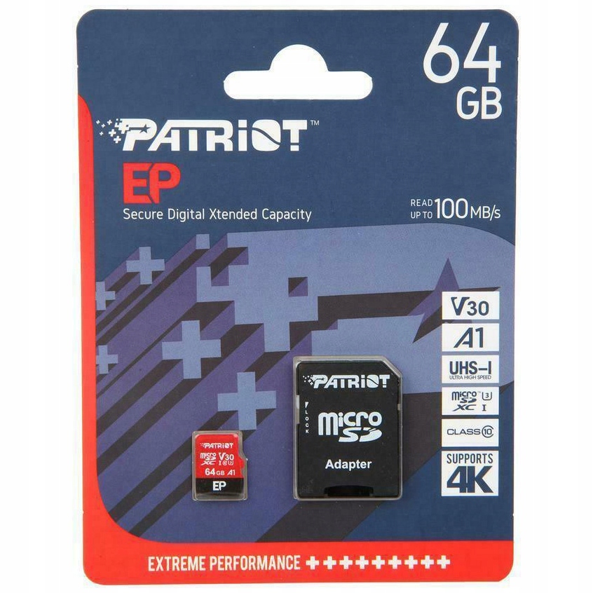 

Karta 64GB microSDXC Patriot Extreme 100MB/s 4K