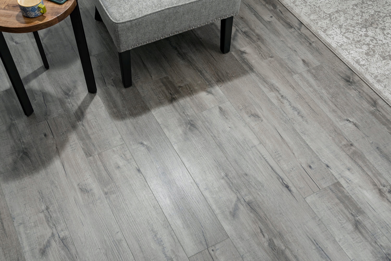 Panele Podłogowe Winylowe Dąb Szary Premium PRÓBKA Długość 15 cm