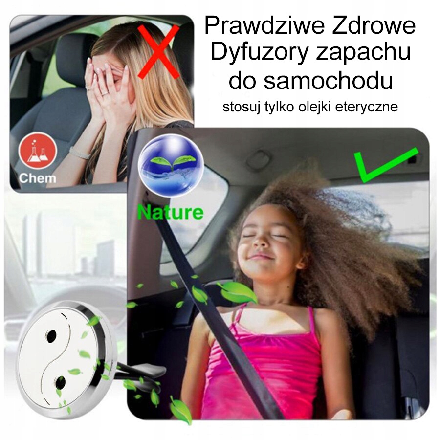 ZDROWY dyfuzor zapachu do auta ANIOŁ do olejków Rodzaj do kratki nawiewu