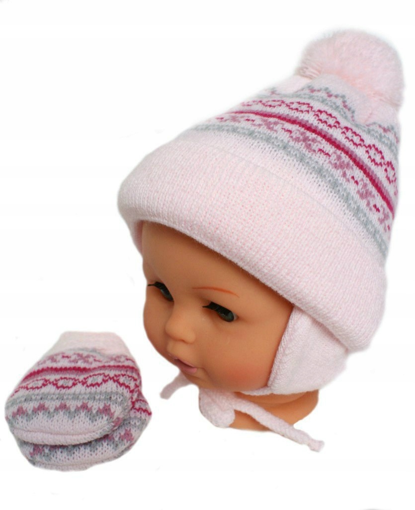 KOMPLET CZAPKA+SZALIK+RĘKAWICZKI WIĄZANY PODWóJNA Marka Inna marka