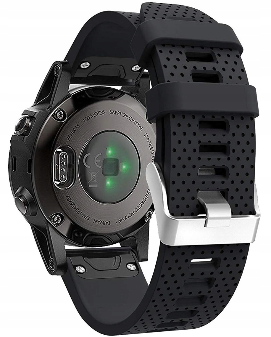 Czarny Silikonowy Pasek Garmin Fenix 7S QuickFit