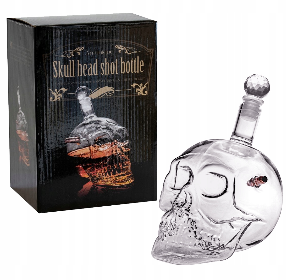 

Kuloodporna Karafka Czaszka Z Pociskiem 700ML