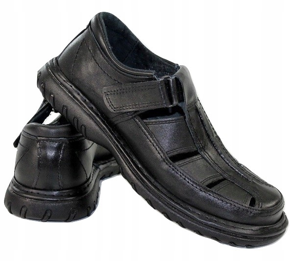 

Skórzane Męskie Półbuty Wygodne Buty Na Rzepy r 44