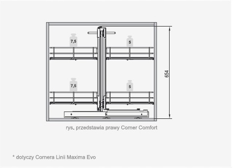 KOSZ CARGO MAGIC CORNER CLASSIC 1000 CHROM REJS Producent Rejs