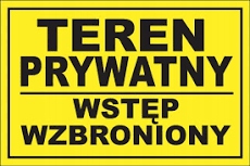 

Tabliczka Teren Prywatny Wstęp Wzbroniony 12X22